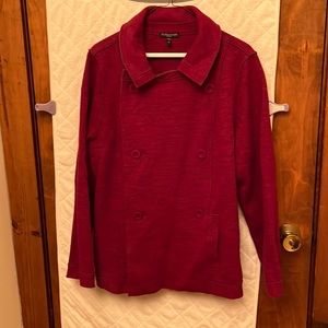 Eileen Fisher Burgundy/dark fuchsia and Grey Wool Jacket